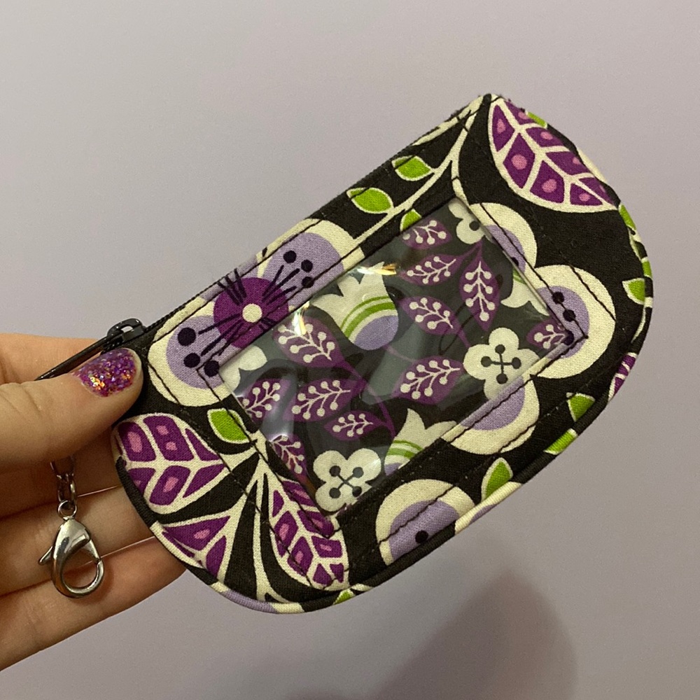 Purple Vera Bradley Used Clip ID case / wallet